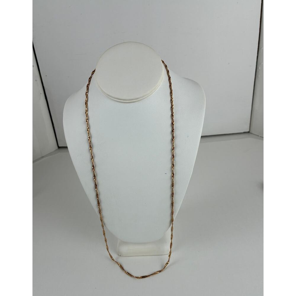 Necklace Chain Twisted Serpentine 30 inch 12K 12/20 G.F. Vintage Spring Ring